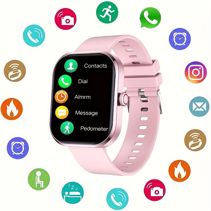 Smart Fitness Watch with Heart Rate Monitor, Color Display, Silicone Band